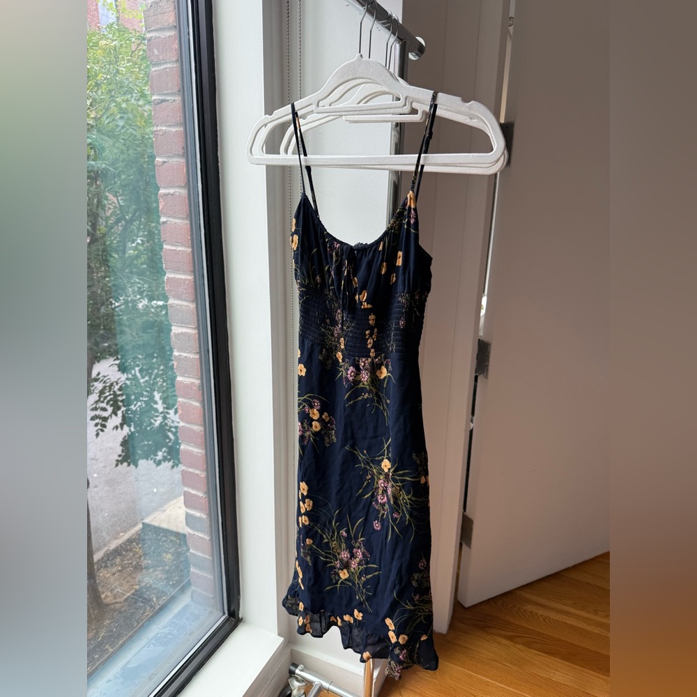 Reformation Blue Floral Midi Dress